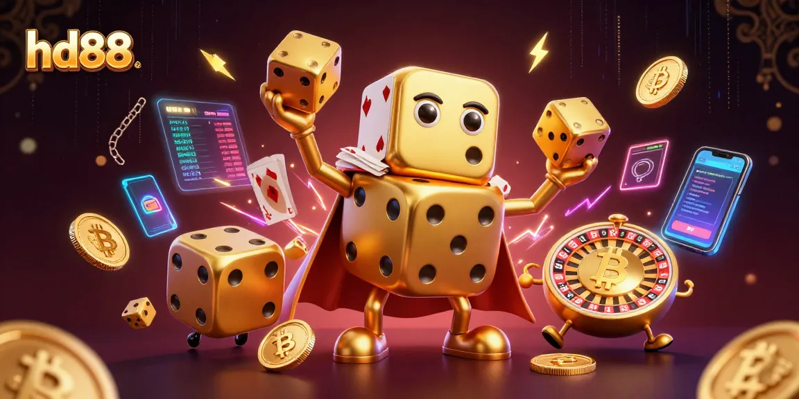 Win big with hd88 at this vibrant casino-themed illustration featuring dazzling gaming elements.