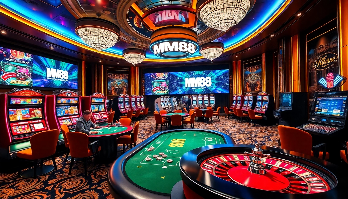 Engage in high-stakes poker at MM88 with vibrant casino ambiance and exciting gaming elements.