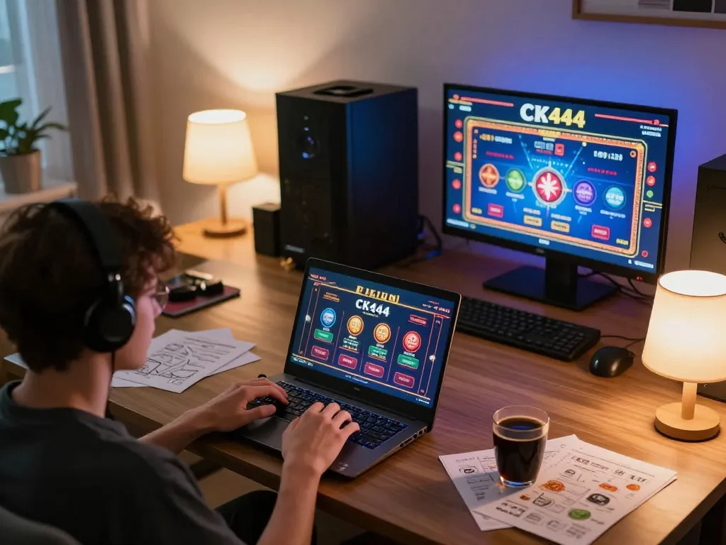 Engaging online casino gaming experience on CK444 with vibrant visuals and strategy notes.