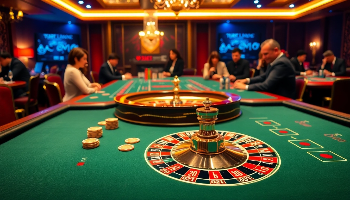 28BET players engaging in thrilling casino games at a luxurious gaming table.
