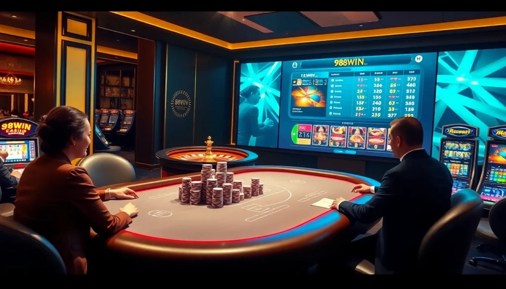 Engaging gamblers with 98WIN's exciting poker table and online slots experience.