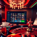 Engaging scene of an online casino interface for fun79 with poker chips, cards, and a roulette wheel.