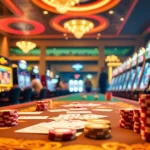 Exciting gaming action at Nhà Cái GO88 with vibrant casino tables and neon slot machines.