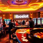 Iboslot users enjoying exciting casino games at slot machines and tables.