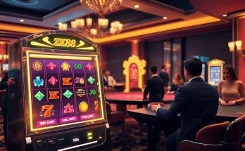 Excited players spinning the ZK88 slot machine in a vibrant casino setting.