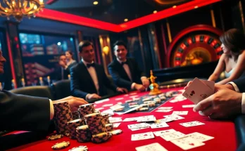 Poker game excitement at TG88 casino, showcasing luxurious chips and cards.