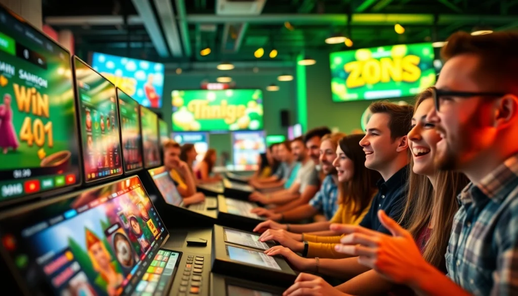 Engaging scene of players on stimmgewitter.org enjoying dynamic online gambling experiences.