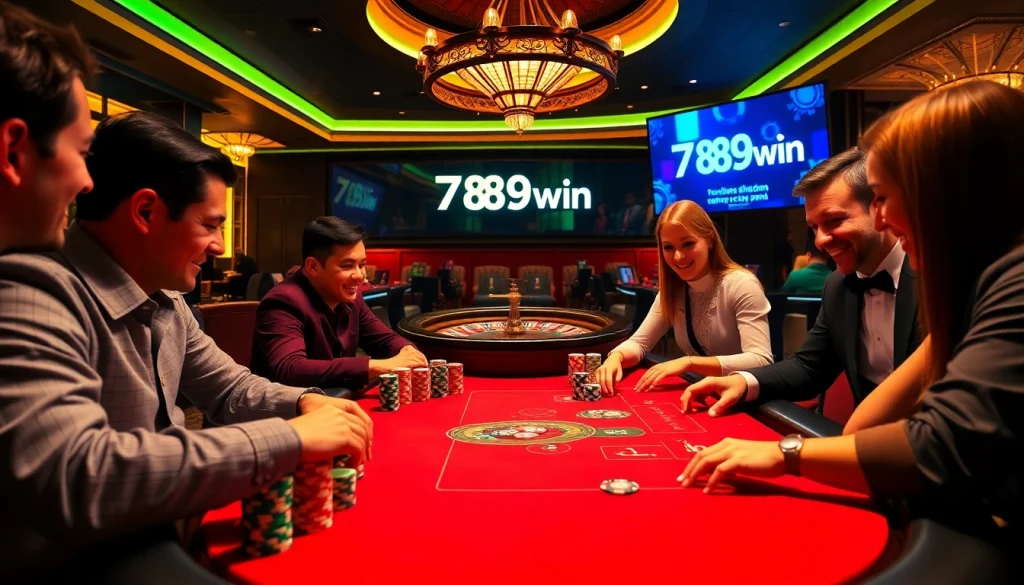 Experience the excitement of the casino with 789win's vibrant poker table scene.