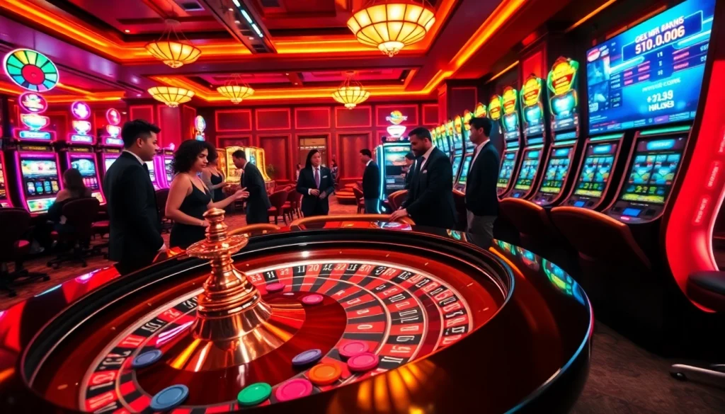 Exciting gamblers at a roulette table while showcasing https://ffgg88.com/ vibrant online gaming features.