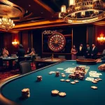 Engaging poker players at the debet casino table with vibrant chips and exciting atmosphere.