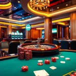 Experience thrilling gameplay at QH88 casino with luxurious tables, chips, and vibrant ambiance.