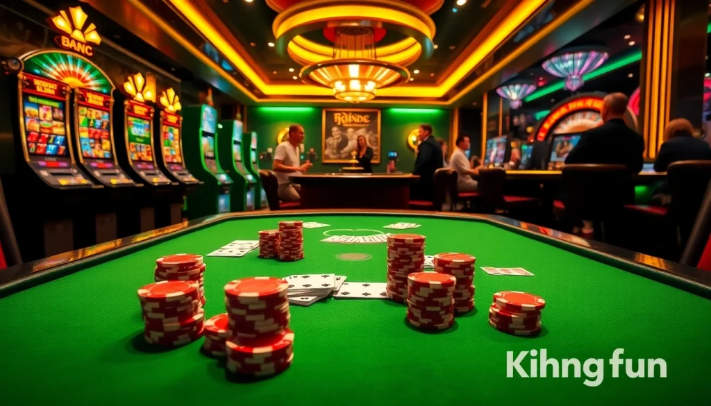 Experience the thrill of King fun with vibrant casino tables, cards, and loyal players.