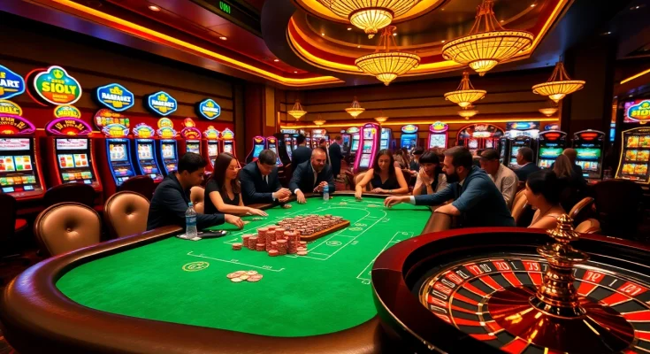 Experience the thrill of gambling at uu88 with a luxurious casino scene full of excitement.