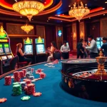 Engaged gamblers enjoy thrilling games at the GO88-themed casino table.