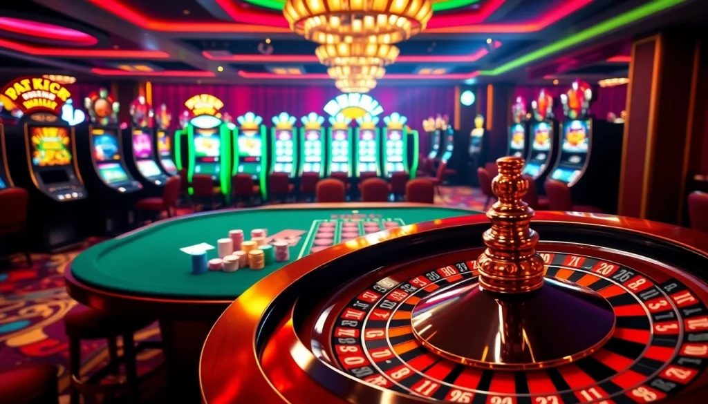 Players enjoying poker and slot machines at https://tr88.work/ – A thrilling casino experience awaits!