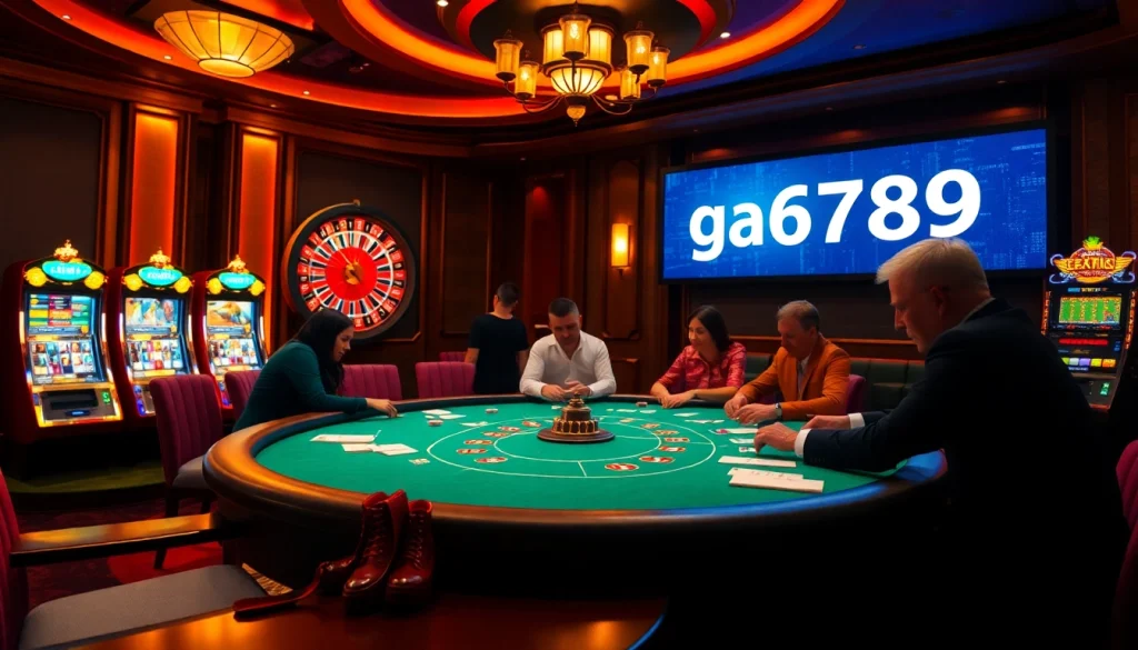Experience high-stakes excitement at ga6789's luxurious casino with vibrant poker action and roulette.