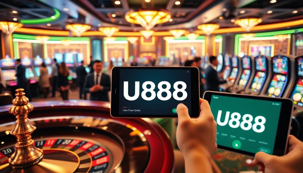 Experience the excitement of U888 as players engage with vibrant casino tables and thrilling gameplay.
