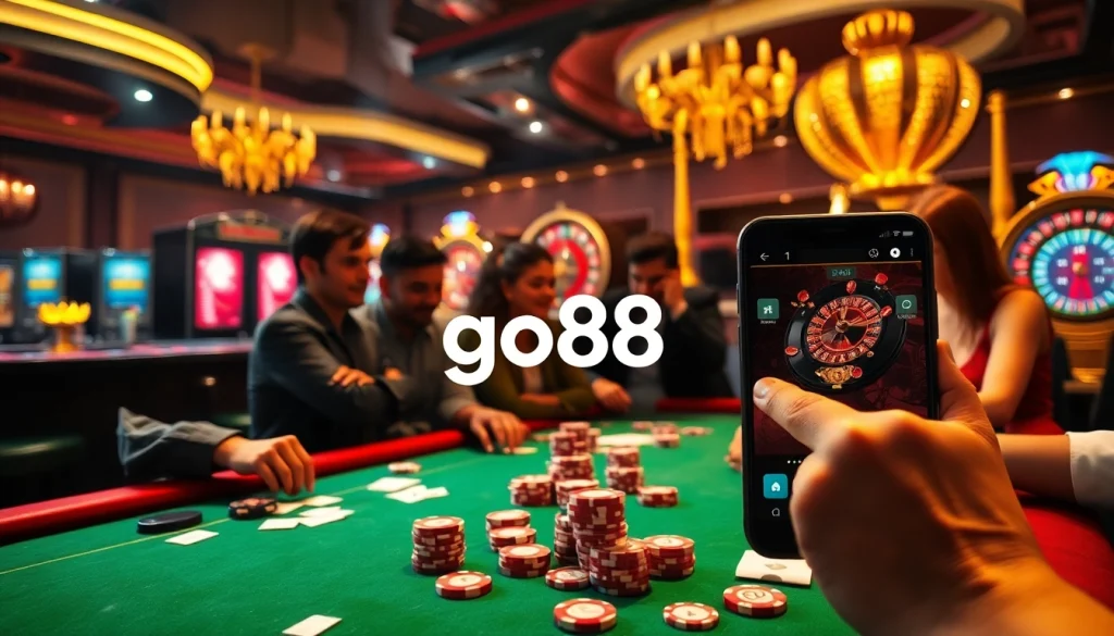 Experience thrilling gambling action at go88 casino with vibrant tables and enthusiastic players.