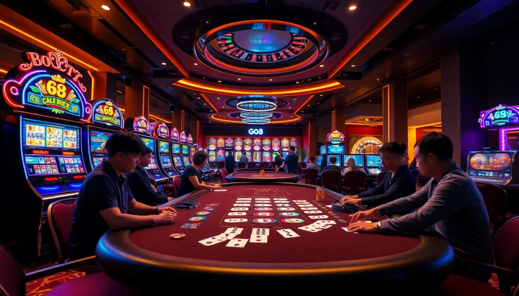 Excited players at the Go8 casino table engaging in thrilling bets.