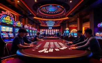 Excited players at the Go8 casino table engaging in thrilling bets.