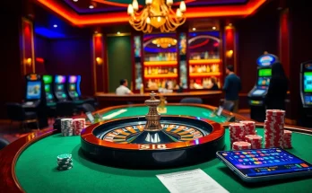 Players enjoying S8's online gambling experience with vibrant casino elements and a roulette wheel.