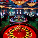 Exciting GG88 casino scene showcasing vibrant slot machines and professional dealers.