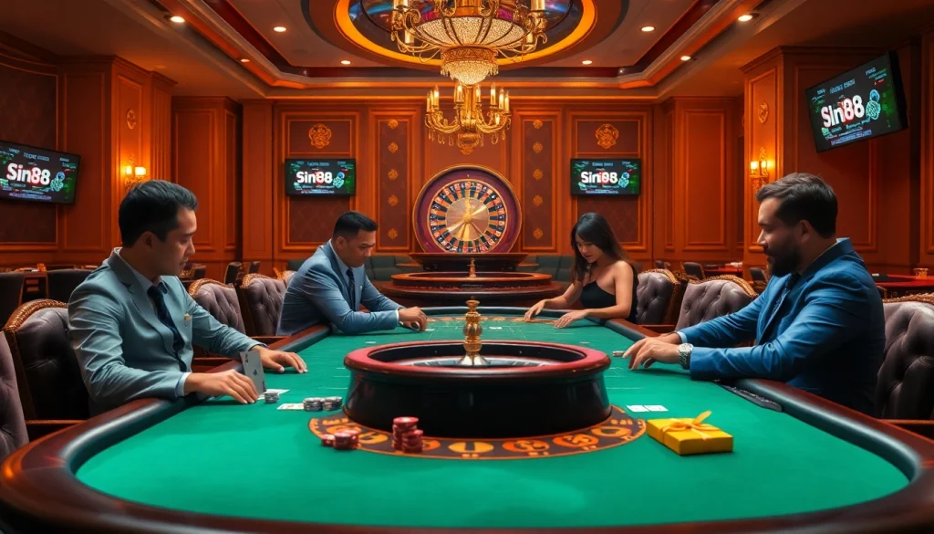 Experience thrilling poker action at sin88 casino with luxurious gaming tables and high-stakes players.