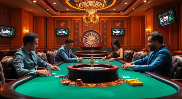 Experience thrilling poker action at sin88 casino with luxurious gaming tables and high-stakes players.