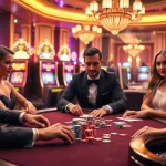 Exciting poker gameplay at kp88 casino with colorful chips, cards, and a lavish atmosphere.