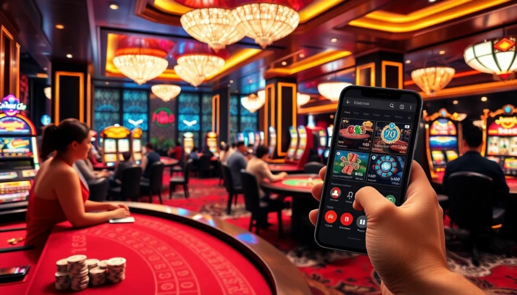 Experience the excitement at HU88 CLUB with luxury casino tables, high-stakes poker chips, and vibrant slot machines.