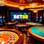Exciting online gambling action at BET88's modern casino interface.