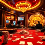 High-stakes poker game at SV88 casino, featuring gleaming chips and intense players.