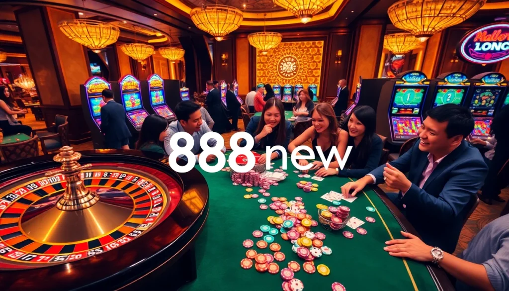Experience the thrill of winning at 888new with vibrant casino games and excited players.