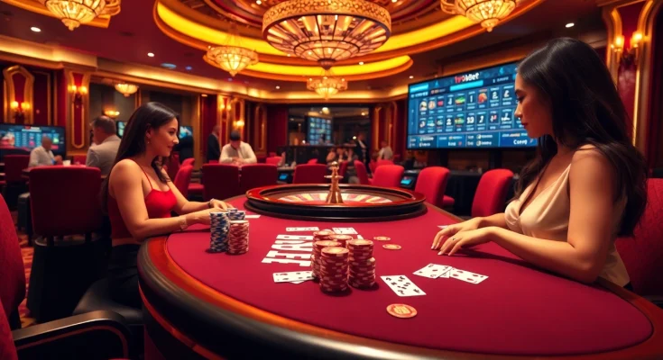 Engaged players enjoying exciting games at i9bet's premium casino tables.