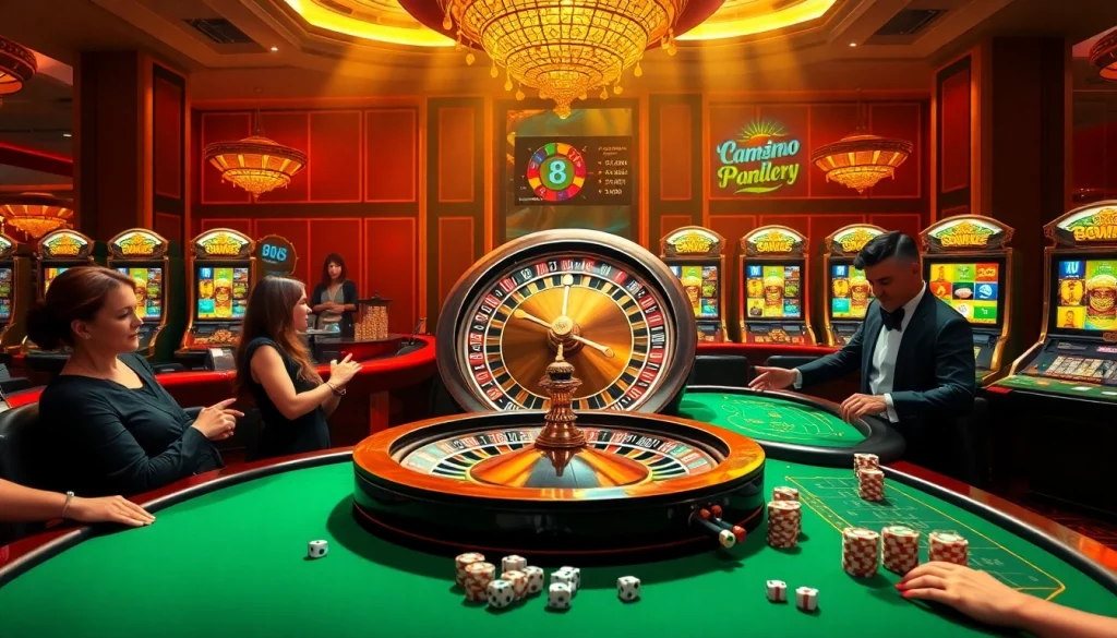 Experience thrilling moments at 8KBET’s lavish casino with vibrant game tables and exhilarating atmosphere.