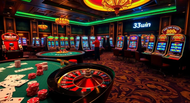 Experience thrilling gameplay at 33win with vibrant casino tables and dynamic gaming atmosphere.
