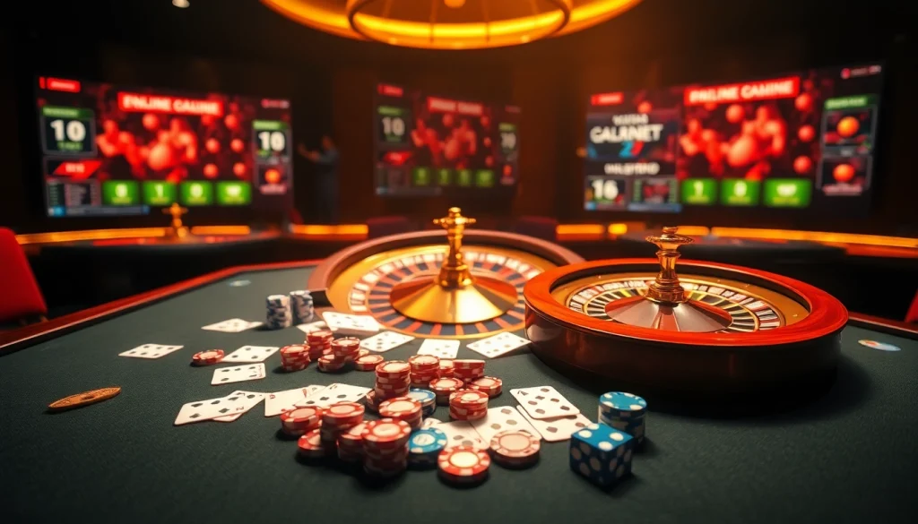 Experience thrilling gaming with 8Kbet's luxurious casino ambiance featuring vibrant tables and stylish betting elements.