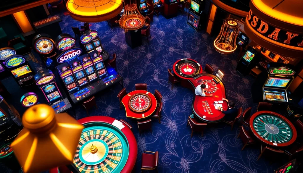 SODO Casino scene showcasing vibrant gaming and excitement with luxury elements.