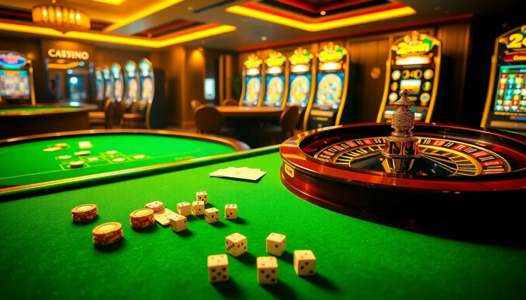 Experience the thrill of winning at 23win's vibrant casino tables with chips and cards.