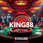 Players enjoying high-stakes gambling at KING88's vibrant casino tables.