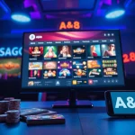 Experience ABC8's cutting-edge online gaming interface in a vibrant gaming lounge.