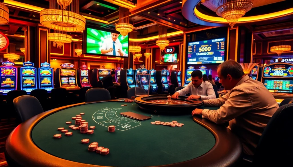 SODO CASINO players making strategic moves at a high-stakes poker table with an exciting atmosphere.