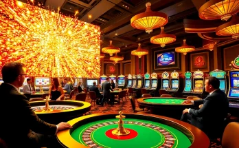 Witness the explosion of a prize-winning lottery among excited gamblers at a luxurious casino.
