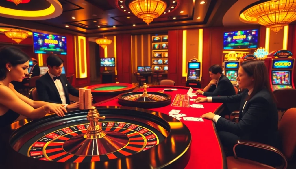 Engaging players at the roulette table in GOOD88 casino with lively gameplay and high stakes.