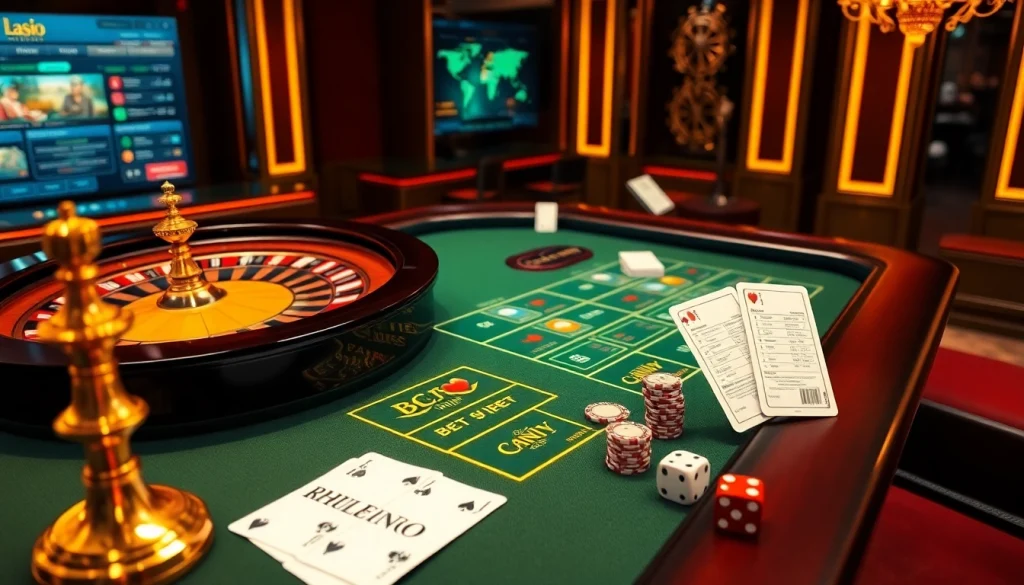 Engaging scene of lô đề online gameplay with vibrant interface and casino props.