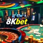 8kbet features thrilling casino action with vibrant slot machines and poker gameplay.