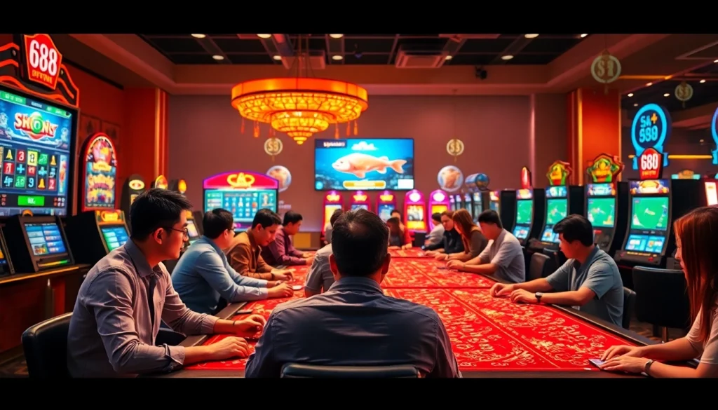 Engaging players at online casino games and sports betting at good88.hu.net, showcasing excitement and trust.