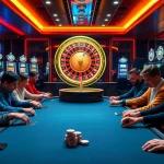 SODO Casino features a vibrant table game scene with players enjoying high-stakes poker.