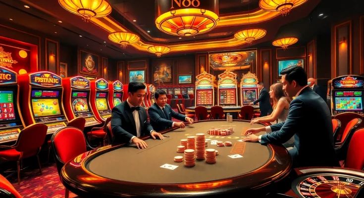 Experience high-stakes excitement at NK88's elegant poker tables, captivating players with thrilling gameplay.