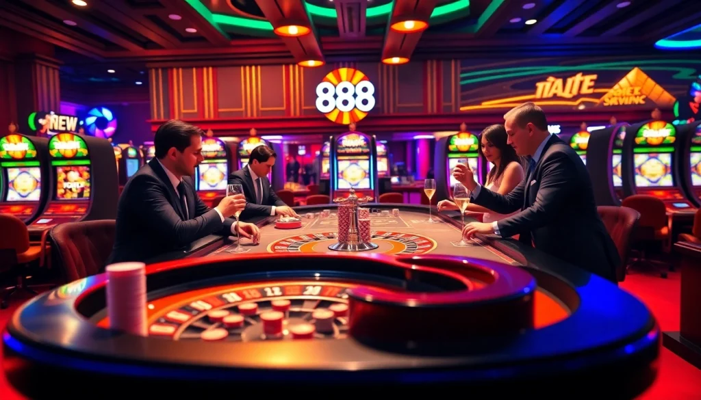 Experience the thrill of gambling at 888NEW with vibrant casino tables and exciting gameplay.